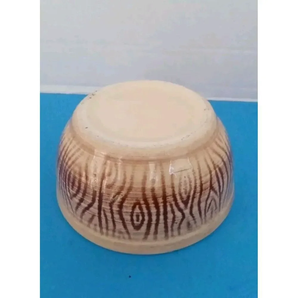 Vintage Ceramic Bowl Brown Abstract Design Kitchen Decor‎ Serving Bowl